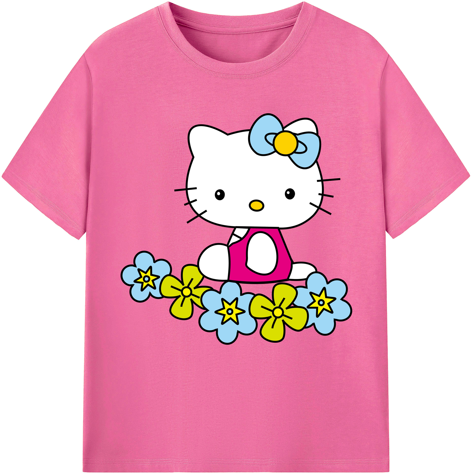 （画像用） Hello Kitty ハローキティ レディースカジュアルプリントTシャツ（綿100％）